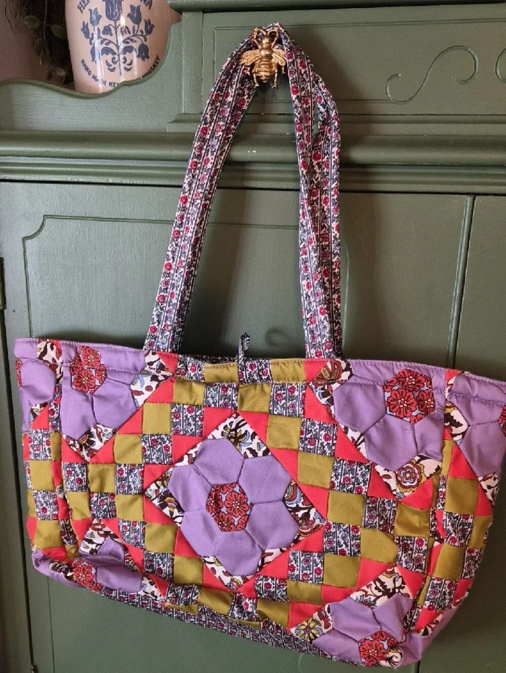 Vera Bradley Marrakesh Patchwork Hathaway Tote Rare And Hard To Find